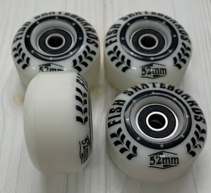 Набор колес для Классического, трюкового скейтборда с подшипниками Fish Skateboards 4 шт - Белые (kf1111)