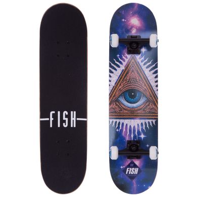 Скейтборд деревянный канадский клен для трюков Fish Skateboards - UFO-EYE 79см (sk88)