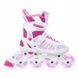 Раздвижные детские ролики Raven Grace White/Pink LED wheels размер 31-34 (zh238)
