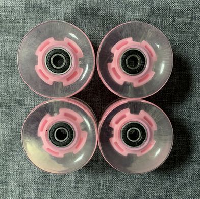 Набор колес LED для Пенни Борда - Светятся - Розовые (wh71)