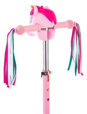 Самокат детский 5в1 Scooter Smart - Розовый С родительской ручкой и Единорогом (sci611)