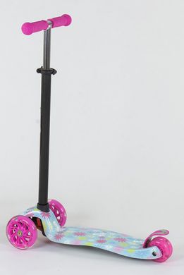 Трехколесный самокат Best Scooter MAXI PRINT - Цветок Смайлик (sc519)