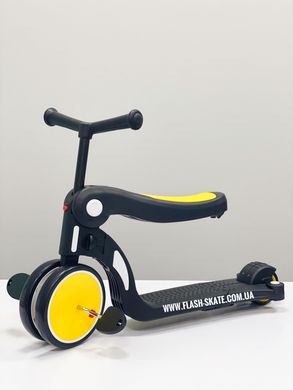 Детский Самокат Велосипед Scooter Трансформер 3в1 - Желтый (sc032)