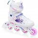 Розсувні дитячі ролики Raven Meia White/Pink LED розмір 35-38 (nkx459)