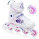 Розсувні дитячі ролики Raven Meia White/Pink LED розмір 35-38 (nkx459)