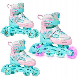 Детские ролики 3в1 Raven Etta Mint/Pink LED размер 27-30 (nkx460)