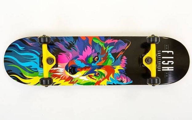 Скейтборд деревянный канадский клен для трюков Fish Skateboards - Color-Wolf 79см (sk85)