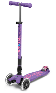 Самокат дитячий Micro Maxi Deluxe LED складна ручка Фіолетовий (mx123)