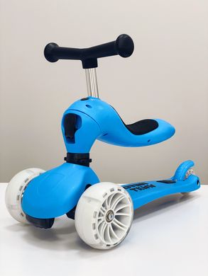 Триколісний Самокат беговел дитячий Scooter Трансформер - 2 в 1 - Blue (sc1120)