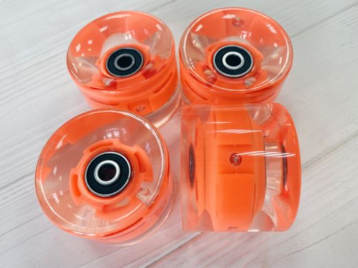 Набор колес LED для Пенни Борда - Светятся - Оранжевые