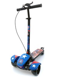 Трехколесный Самокат с ручным тормозом Scooter - Мстители Капитан Америка - Синий (mp113)