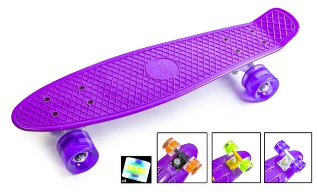 Zippy Board penny 22" Purple - Фіолетовий 54 см Світяться колеса пенні борд (ZL3)