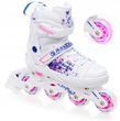 Раздвижные детские ролики Raven Meia White/Pink LED размер 28-31 (sk640)