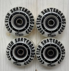 Набор колес для Классического, трюкового скейтборда с подшипниками Fish Skateboards 4 шт - Белые (kf1111)