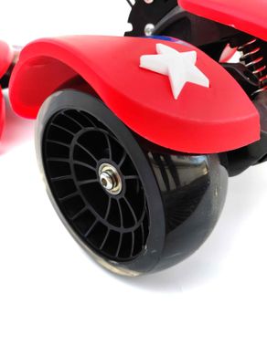 Трехколесный Самокат с ручным тормозом Scooter - Мстители Капитан Америка - Красный (mp114)