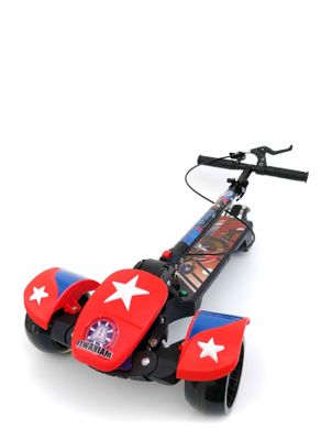 Трехколесный Самокат с ручным тормозом Scooter - Мстители Капитан Америка - Красный (mp114)