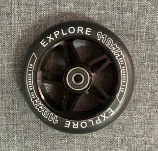 Колесо для трюкового самоката от Explore 110 мм металлическое - Черное