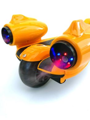 Трехколесный самокат детский Scooter с Музыкой Дымом и Подсветкой - Желтый (s1111)