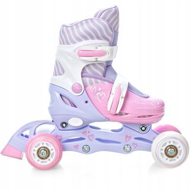 Детские ролики Raven Loret 3в1 Lila/Pink LED колеса размер 27-30 (sk781)