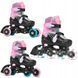 Дитячі ролики Raven Loret Glitter Black/Mint/Pink LED розмір 30-33 (kn135)