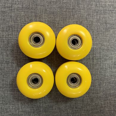 Набор колес для Классического, трюкового скейтборда с подшипниками 4 шт - Желтые