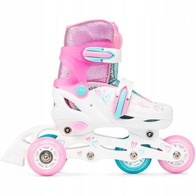 Дитячі ролики Raven Loret Glitter White/Mint/Pink LED розмір 30-33 (kn137)
