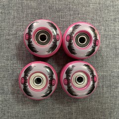 Набір коліс для Класичного, трюкового скейтборду з підшипниками 4 шт - Рожеві