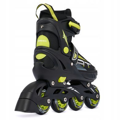 Раздвижные ролики Raven Profession Black/Lime размер 31-34 (sk788)