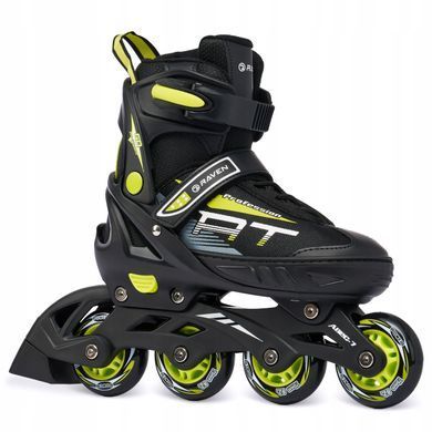 Раздвижные ролики Raven Profession Black/Lime размер 35-38 (sk789)