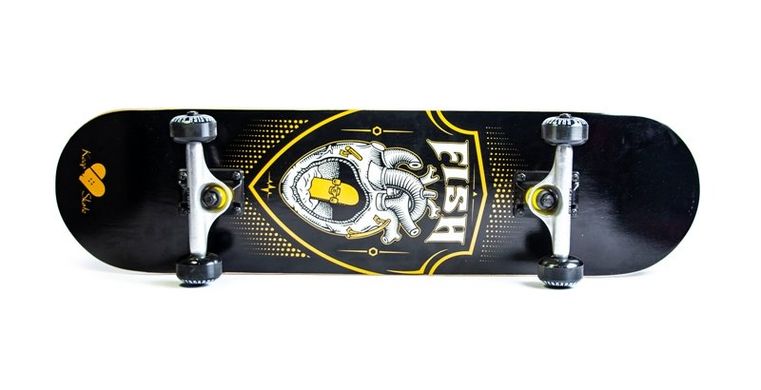 Скейтборд деревянный канадский клен для трюков Fish Skateboards - Сердце 79см (sk894)