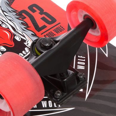 Скейтборд круизер Print Big LED - Червоний Вовк 79 см світяться колеса (sk984)
