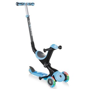 Детский самокат 5в1 Globber GO-UP Deluxe Lights Print Pastel Blue (rm7130)