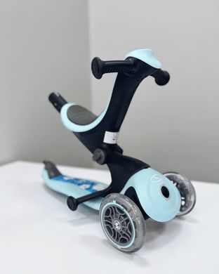 Детский самокат 5в1 Globber GO-UP Deluxe Lights Print Pastel Blue (rm7130)