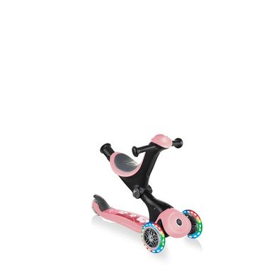 Детский самокат 5в1 Globber GO-UP Deluxe Lights Print Pastel Pink (rm7132)