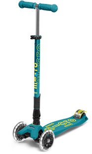 Самокат детский Micro Maxi Deluxe LED складня ручка Зеленый (mk267)