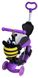 Трехколесный Самокат Беговел детский Scooter 5в1 - С родительской ручкой и сидушкой - Purple/ Пчелка (dcb1113)