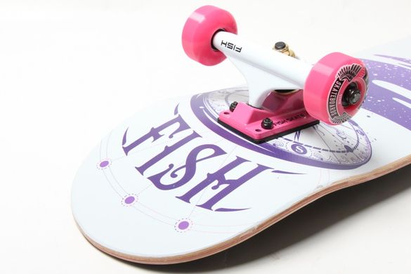 Скейтборд дерев'яний канадський клен для трюків Fish Skateboards - Purple-Tree79см (sk891)