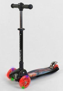 Трехколесный самокат Best Scooter Maxi с фонариком - Черный / Racing (bs111)