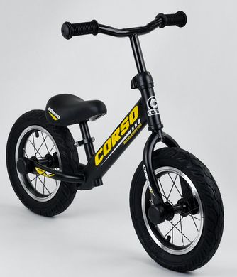 Велобіг дитячий Corso AIR - Чорний з жовтим (mk1128)