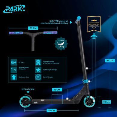 Трюковий самокат NKD Park Scooter Black 110 мм (nkx393)
