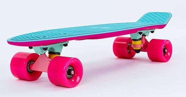 Fish Skateboards Light-Blue/Pink 22.5" - Голубий/Рожевий 57 см пенні борд Twin (FSTT10)
