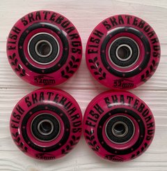 Набор колес для Классического, трюкового скейтборда с подшипниками Fish Skateboards 4 шт - Розовые (kf1112)