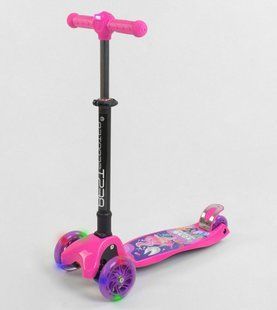 Трехколесный самокат Best Scooter Maxi с фонариком - Розовый / Совы (bs112)