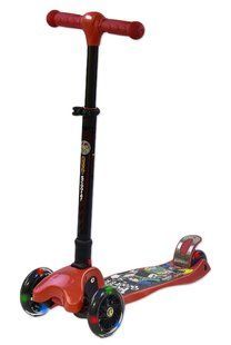 Трехколесный самокат Best Scooter Maxi с фонариком - Крсный / Граффити (bs113)