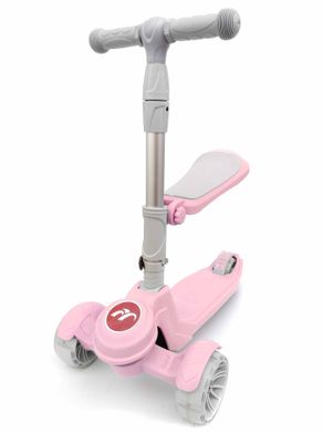 Детский Самокат Беговел Scooter Трансформер 2 в 1 - Розовый (sc1015)