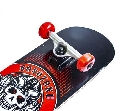 Скейтборд дерев'яний канадський клен для трюків Fish Skateboards - Червоний Череп 79см (sk897)