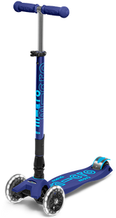 Самокат дитячий Micro Maxi Deluxe LED складна ручка Синій (mk255)