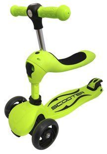 Трехколесный Самокат Беговел детский Scooter Трансформер - 2 в 1 - Зеленый (sc1113)