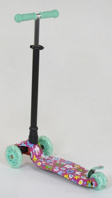 Детский самокат Best Scooter MAXI PRINT Ментоловый Цветок (sc5197)