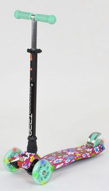 Детский самокат Best Scooter MAXI PRINT Ментоловый Цветок (sc5197)